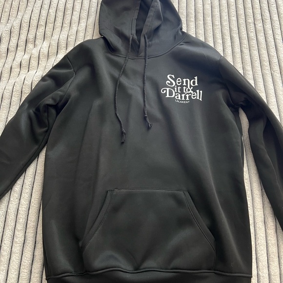 Black Hoodie with White Print - Picture 1 of 2